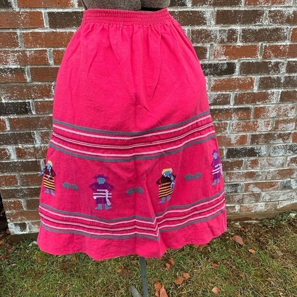 Vintage Southwest Vibe Midi Skirt Embroidered Small L. Fernando’s - Picture 6 of 8